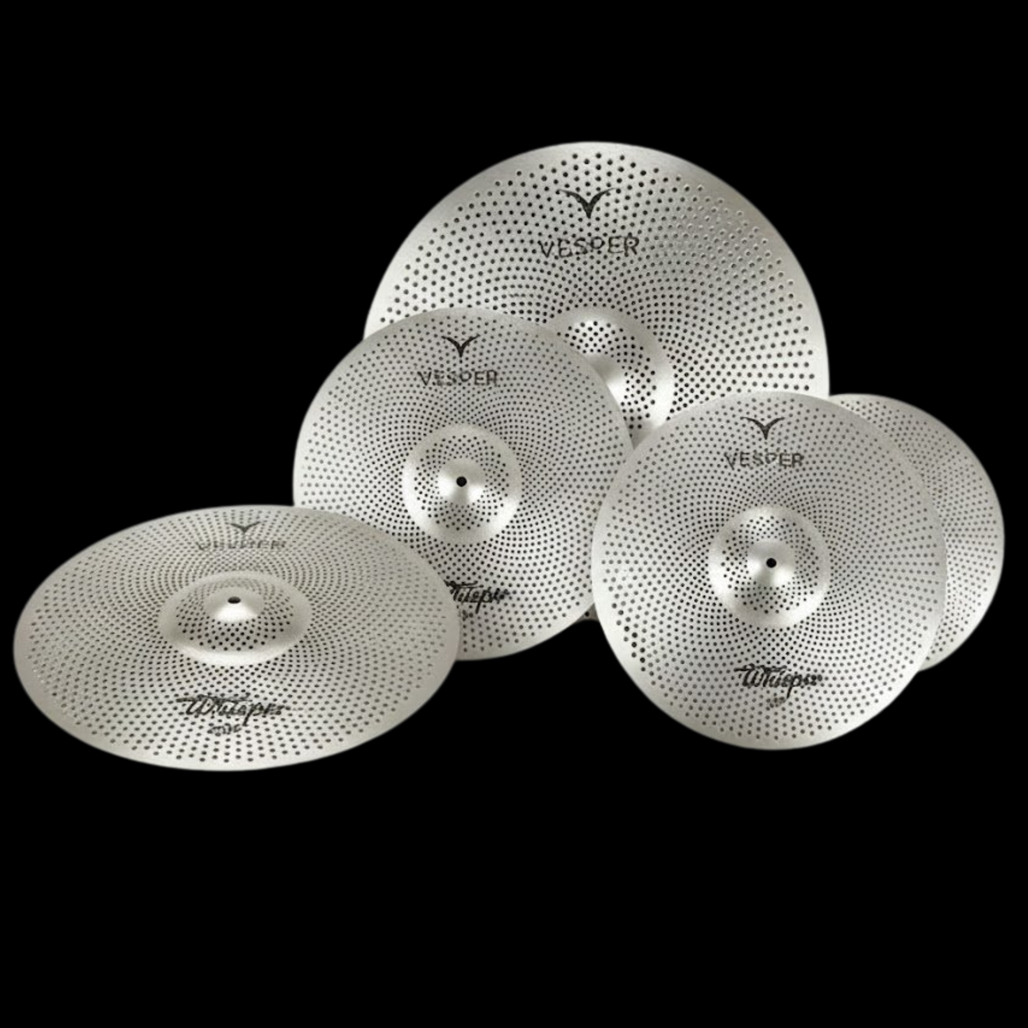 Whisper Series Low Volume Cymbal Pack - 14"HH, 16", 18", 20"